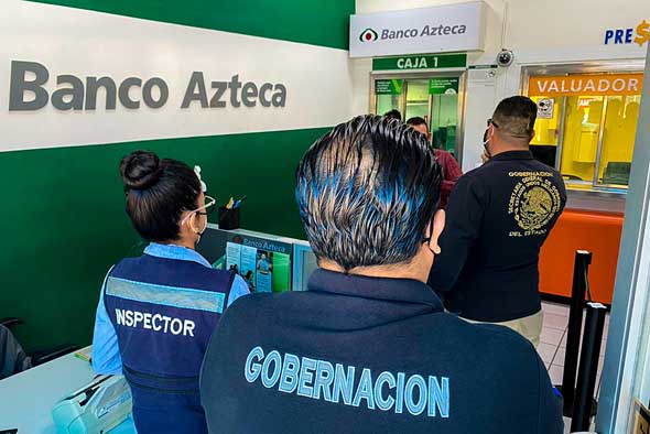 Ordenan a Banco Azteca realizar pruebas de Covid a sus empleados